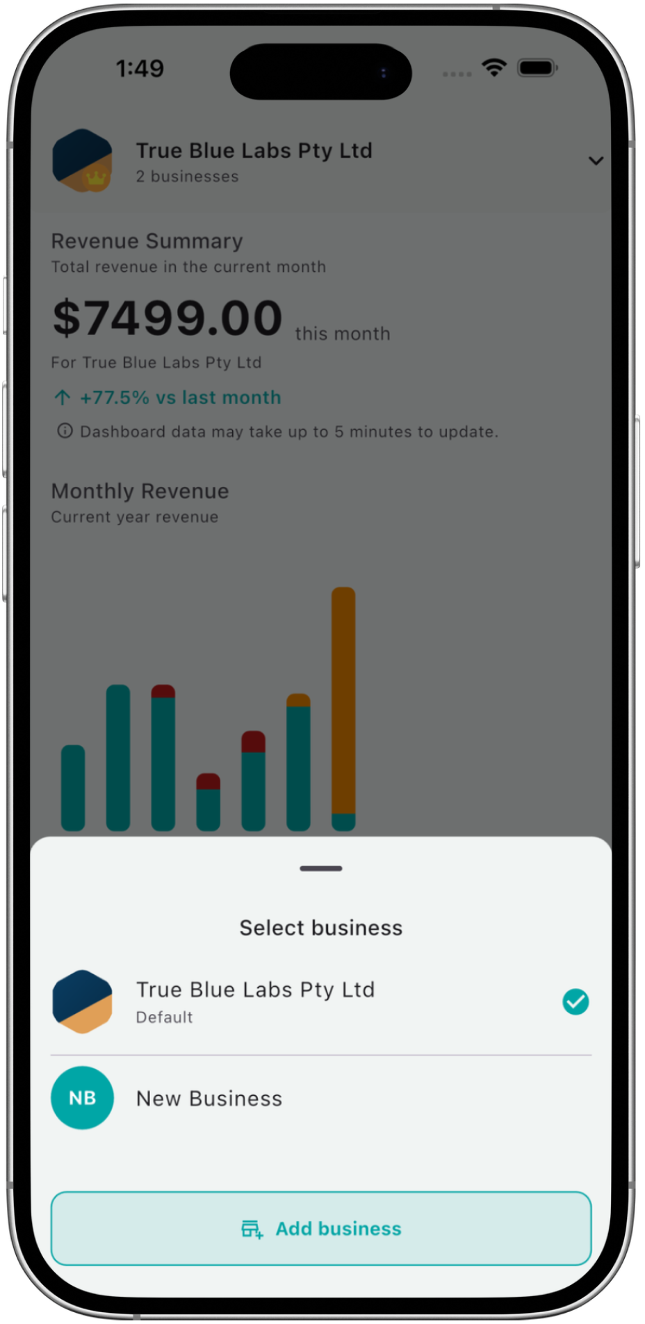 Invoicefy — switch between multiple businesses