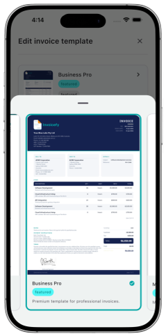 Invoicefy — template browser